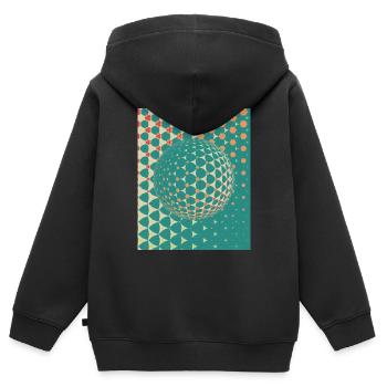 globe - Sweat Premium à capuche zippé enfant bio - noir - Dos - AI Model Kid Male (0cm)