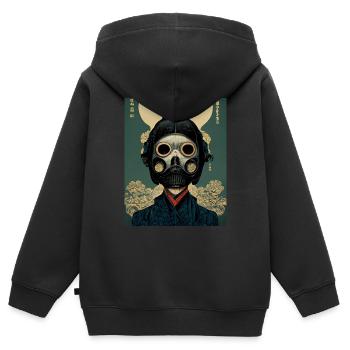 Masque à gaz japonais - Sweat Premium à capuche zippé enfant bio - noir - Dos - AI Model Kid Male (0cm)