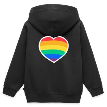 Cœur de fierté - Sweat Premium à capuche zippé enfant bio - noir - Dos - AI Model Kid Male (0cm)
