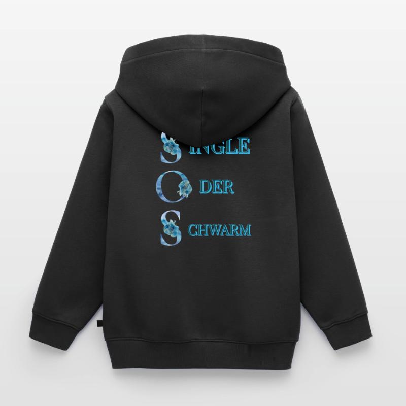 SOS Single oder Schwarm Kinder Premium Organic Zip Hoodie