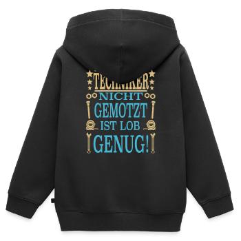 Techniker Schule Abschluss Fortbildung Ingenieur - Kinder Premium Organic Zip Hoodie - Schwarz - Hinten - AI Model Kid Male (0cm)