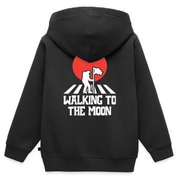 Walking to the Moon - Kinder Premium Organic Zip Hoodie - Schwarz - Hinten - AI Model Kid Male (0cm)
