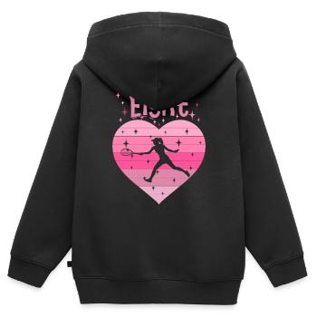 8. Geburtstag Tennis Tennisspielerin Mädchen - Kinder Premium Organic Zip Hoodie - Schwarz - Hinten - AI Model Kid Male (0cm)
