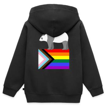 Schwuler Panda - Kinder Premium Organic Zip Hoodie - Schwarz - Hinten - AI Model Kid Male (0cm)