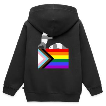 Schwuler Panda - Kinder Premium Organic Zip Hoodie - Schwarz - Hinten - AI Model Kid Male (0cm)