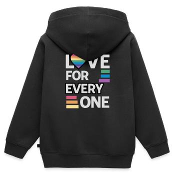 Rainbow unisex love for everyone - Kinder Premium Organic Zip Hoodie - Schwarz - Hinten - AI Model Kid Male (0cm)