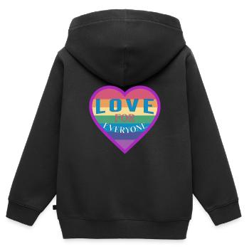 Heart rainbow unisex love for everyone - Kinder Premium Organic Zip Hoodie - Schwarz - Hinten - AI Model Kid Male (0cm)