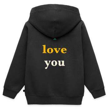 I love you - Kinder Premium Organic Zip Hoodie - Schwarz - Hinten - AI Model Kid Male (0cm)