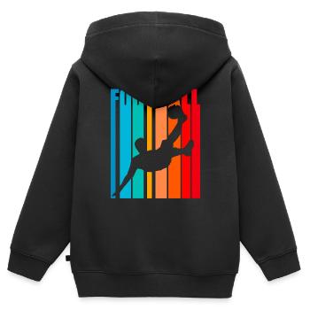 Fußballspieler - Kinder Premium Organic Zip Hoodie - Schwarz - Hinten - AI Model Kid Male (0cm)