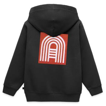 typographie Lettre A - Sweat Premium à capuche zippé enfant bio - noir - Dos - AI Model Kid Male (0cm)