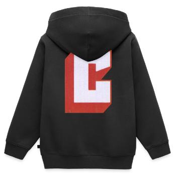 Buchstabe C - Kinder Premium Organic Zip Hoodie - Schwarz - Hinten - AI Model Kid Male (0cm)