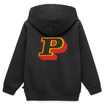 P - Kinder Premium Organic Zip Hoodie - Schwarz - Hinten - AI Model Kid Male (0cm)