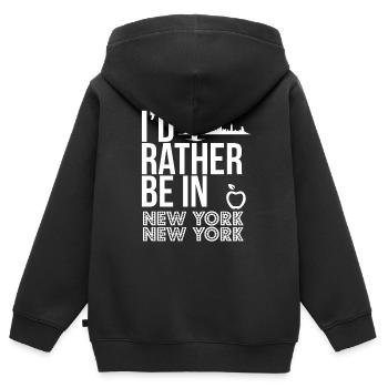 New York - Kinder Premium Organic Zip Hoodie - Schwarz - Hinten - AI Model Kid Male (0cm)