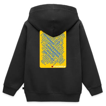 Stockholm - Kinder Premium Organic Zip Hoodie - Schwarz - Hinten - AI Model Kid Male (0cm)