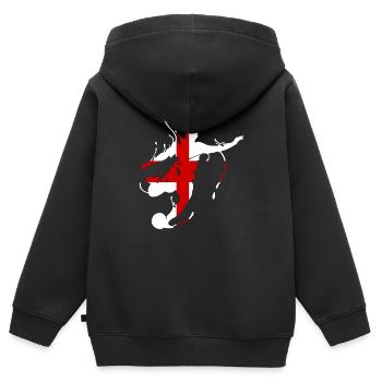 England - Fussball - Weltmeisterschaft - Kinder Premium Organic Zip Hoodie - Schwarz - Hinten - AI Model Kid Male (0cm)