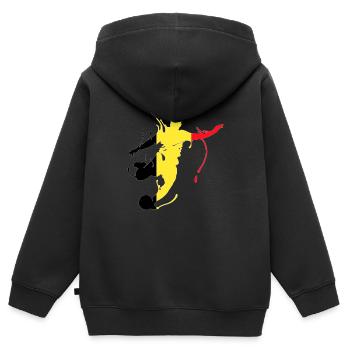 Belgien Weltmeisterschaft Fussball - Kinder Premium Organic Zip Hoodie - Schwarz - Hinten - AI Model Kid Male (0cm)