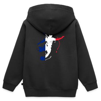Fussball Frankreich Weltmeisterschaft - Kinder Premium Organic Zip Hoodie - Schwarz - Hinten - AI Model Kid Male (0cm)