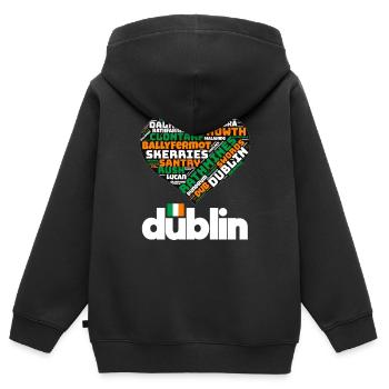 Dublin - Sweat Premium à capuche zippé enfant bio - noir - Dos - AI Model Kid Male (0cm)