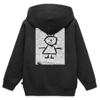 Vergänglichkeit - Kinder Premium Organic Zip Hoodie - Schwarz - Hinten - AI Model Kid Male (0cm)