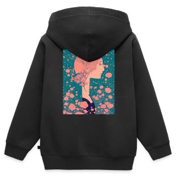Japanese Girl 4 - Kinder Premium Organic Zip Hoodie - Schwarz - Hinten - AI Model Kid Male (0cm)