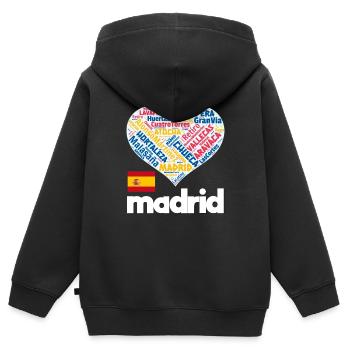 Madrid - Kinder Premium Organic Zip Hoodie - Schwarz - Hinten - AI Model Kid Male (0cm)
