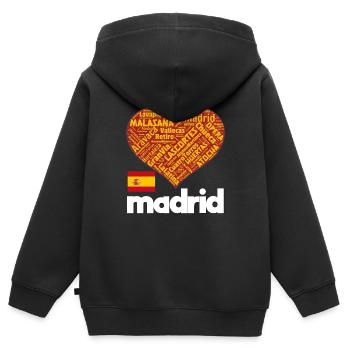 Madrid - Kinder Premium Organic Zip Hoodie - Schwarz - Hinten - AI Model Kid Male (0cm)