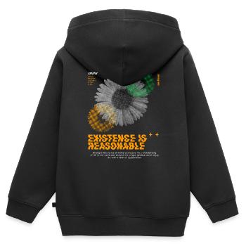 Flower Streetwear - Kinder Premium Organic Zip Hoodie - Schwarz - Hinten - AI Model Kid Male (0cm)