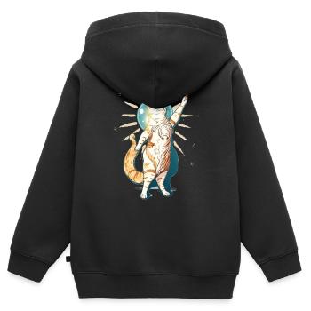 Spirit Cat - Katzenkönigin der Heilung - Kinder Premium Organic Zip Hoodie - Schwarz - Hinten - AI Model Kid Male (0cm)