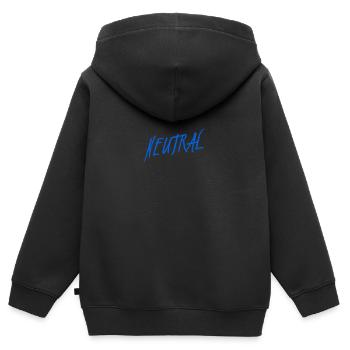 ich bin neutral - Kinder Premium Organic Zip Hoodie - Schwarz - Hinten - AI Model Kid Male (0cm)