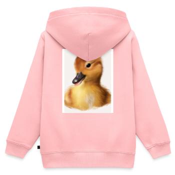 Baby Ente - Nutztier - Kinder Premium Organic Zip Hoodie - Rosa - Hinten - AI Model Kid Female (0cm)