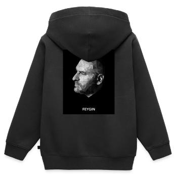 Feygin - Kinder Premium Organic Zip Hoodie - Schwarz - Hinten - AI Model Kid Male (0cm)