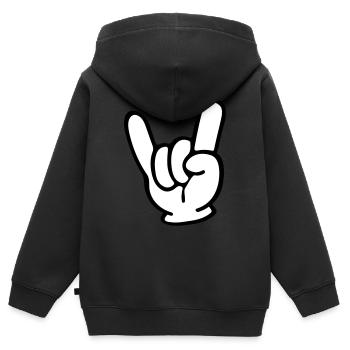 Jupe Main - Sweat Premium à capuche zippé enfant bio - noir - Dos - AI Model Kid Male (0cm)