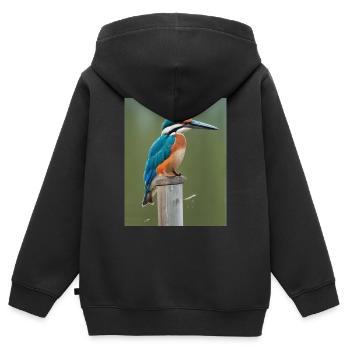 kingfisher on the branch - Kids Premium Organic Zip-up Hoodie - black - Back - AI Model Kid Male (0cm)