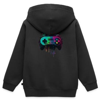 Retro Console - Kids Premium Organic Zip-up Hoodie - black - Back - AI Model Kid Male (0cm)