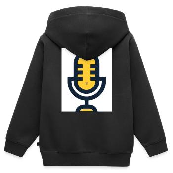 Mikrofon - Kinder Premium Organic Zip Hoodie - Schwarz - Hinten - AI Model Kid Male (0cm)