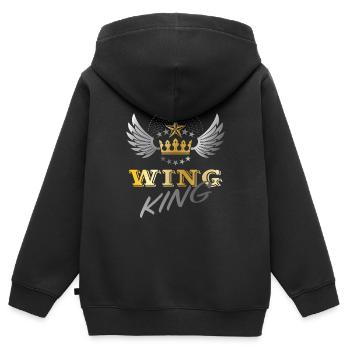 Moto Goldwing Gold Wing King - Sweat Premium à capuche zippé enfant bio - noir - Dos - AI Model Kid Male (0cm)