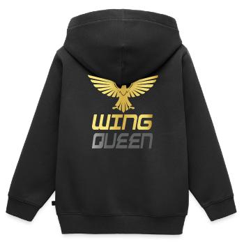 Motard Moto Motocyclisme Goldwing Queen - Sweat Premium à capuche zippé enfant bio - noir - Dos - AI Model Kid Male (0cm)