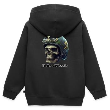 L’enfer sur roues - Sweat Premium à capuche zippé enfant bio - noir - Dos - AI Model Kid Male (0cm)