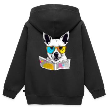 Lole Hundeschüler - Kinder Premium Organic Zip Hoodie - Schwarz - Hinten - AI Model Kid Male (0cm)