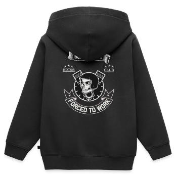 Born To Ride MC Skull Piston Design - Sweat Premium à capuche zippé enfant bio - noir - Dos - AI Model Kid Male (0cm)