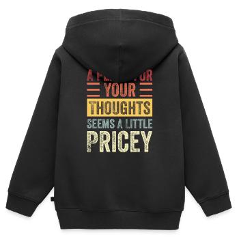 Funny sarcastic unisex T-shirt - Kinder Premium Organic Zip Hoodie - Schwarz - Hinten - AI Model Kid Male (0cm)