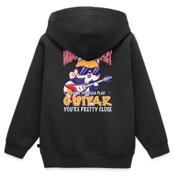 Cat Guitar Guitarist - Nobody is Perfect - Kids Premium Organic Zip-up Hoodie - black - Back - AI Model Kid Male (0cm)
