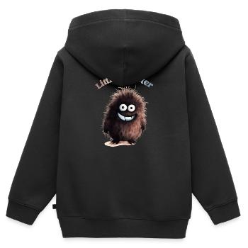 Kleine Monster 3 - Kinder Premium Organic Zip Hoodie - Schwarz - Hinten - AI Model Kid Male (0cm)