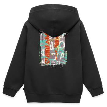 Zeitungsausschnitte Scrapbook Zeitschriften Alphabet Code - Kinder Premium Organic Zip Hoodie - Schwarz - Hinten - AI Model Kid Male (0cm)