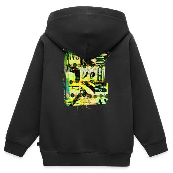 Zeitungsausschnitte Scrapbook Zeitschriften Alphabet Code - Kinder Premium Organic Zip Hoodie - Schwarz - Hinten - AI Model Kid Male (0cm)
