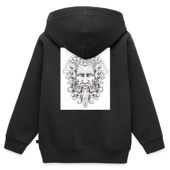 Dieu grec - Sweat Premium à capuche zippé enfant bio - noir - Dos - AI Model Kid Male (0cm)