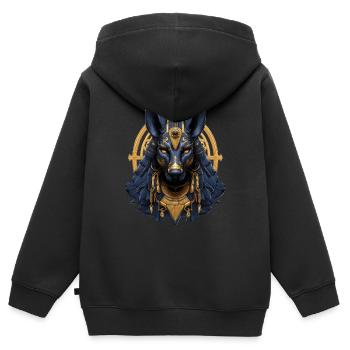 Égypte Égypte Isis Pharaons Pharaons Pyramide Afrique - Sweat Premium à capuche zippé enfant bio - noir - Dos - AI Model Kid Male (0cm)