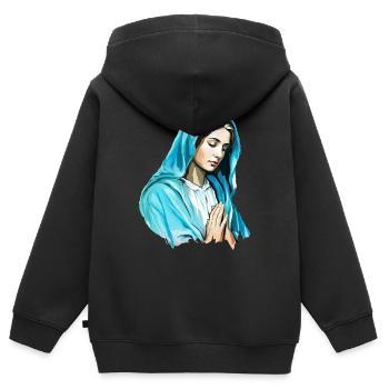 Heilige Maria Maria Madonna Mariana Jungfrau Maria Heilig - Kinder Premium Organic Zip Hoodie - Schwarz - Hinten - AI Model Kid Male (0cm)