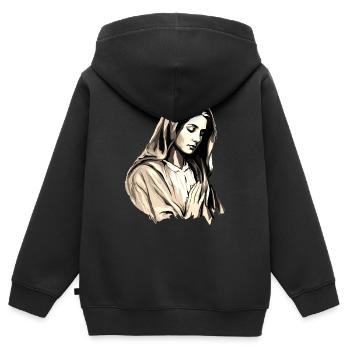 Heilige Maria Maria Madonna Mariana Jungfrau Maria Heilig - Kinder Premium Organic Zip Hoodie - Schwarz - Hinten - AI Model Kid Male (0cm)