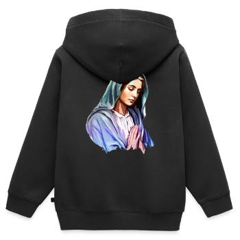 Stechpalme Maria Maria Madonna Mariana Jungfrau Maria Heilig - Kinder Premium Organic Zip Hoodie - Schwarz - Hinten - AI Model Kid Male (0cm)